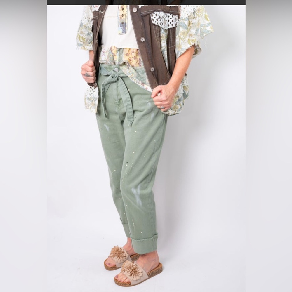 Green Straight Leg Jeans